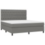 Cama box spring colchón y luces LED tela gris oscuro 180x200 cm de vidaXL, Camas y somieres - Ref: Foro24-3135134, Precio: 65...