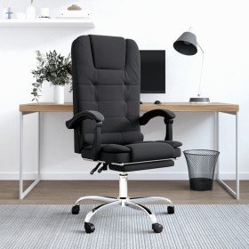 Silla de oficina reclinable masaje cuero sintético negro en Sillas de oficina | Comprar online en Foru.es