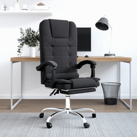 Silla de oficina reclinable masaje cuero sintético negro en Sillas de oficina | Comprar online en Foru.es