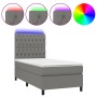 Cama box spring colchón y luces LED tela gris oscuro 80x200 cm de vidaXL, Camas y somieres - Ref: Foro24-3135070, Precio: 338...