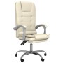 Silla de oficina reclinable masaje cuero sintético color crema en Sillas de oficina | Comprar online en Foru.es