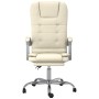 Silla de oficina reclinable masaje cuero sintético color crema en Sillas de oficina | Comprar online en Foru.es