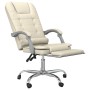 Silla de oficina reclinable masaje cuero sintético color crema en Sillas de oficina | Comprar online en Foru.es