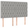 Cama box spring colchón y luces LED tela gris claro 140x190 cm de vidaXL, Camas y somieres - Ref: Foro24-3135109, Precio: 512...