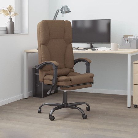Silla de oficina reclinable con masaje de tela marrón en Sillas de oficina | Comprar online en Foru.es