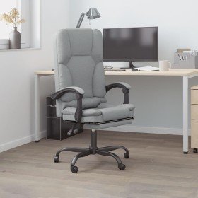 Silla de oficina reclinable con masaje de tela gris claro en Sillas de oficina | Comprar online en Foru.es