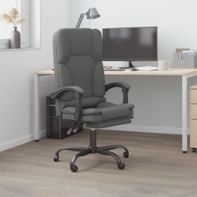 Silla de oficina reclinable con masaje de tela gris oscuro en Sillas de oficina | Comprar online en Foru.es
