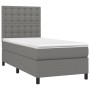 Cama box spring colchón y luces LED tela gris oscuro 90x190 cm de vidaXL, Camas y somieres - Ref: Foro24-3135158, Precio: 349...