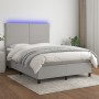 Cama box spring colchón y luces LED tela gris claro 140x200 cm de vidaXL, Camas y somieres - Ref: Foro24-3134717, Precio: 487...