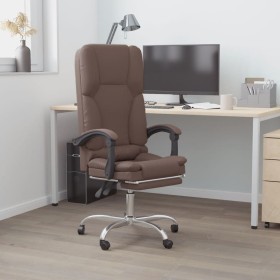 Silla de oficina reclinable masaje cuero sintético marrón en Sillas de oficina | Comprar online en Foru.es