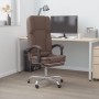 Silla de oficina reclinable masaje cuero sintético marrón en Sillas de oficina | Comprar online en Foru.es