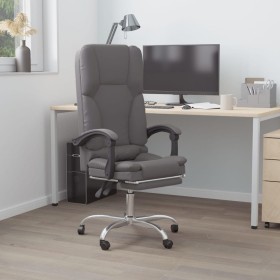 Silla de oficina reclinable masaje cuero sintético gris en Sillas de oficina | Comprar online en Foru.es