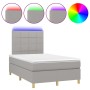 Cama box spring con colchón tela y LED gris claro 120x200 cm de vidaXL, Camas y somieres - Ref: Foro24-3135421, Precio: 415,2...