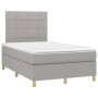 Cama box spring con colchón tela y LED gris claro 120x200 cm de vidaXL, Camas y somieres - Ref: Foro24-3135421, Precio: 415,2...