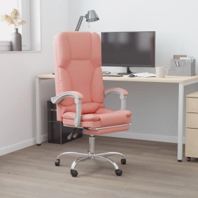 Silla de oficina reclinable masaje cuero sintético rosa en Sillas de oficina | Comprar online en Foru.es