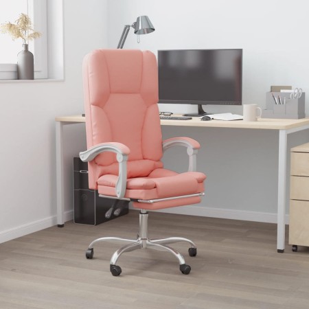 Silla de oficina reclinable masaje cuero sintético rosa en Sillas de oficina | Comprar online en Foru.es
