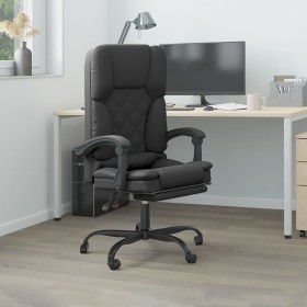 Silla de oficina reclinable masaje cuero sintético negro en Sillas de oficina | Comprar online en Foru.es