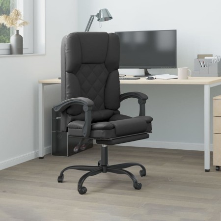 Silla de oficina reclinable masaje cuero sintético negro en Sillas de oficina | Comprar online en Foru.es