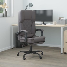 Silla de oficina reclinable masaje cuero sintético gris en Sillas de oficina | Comprar online en Foru.es