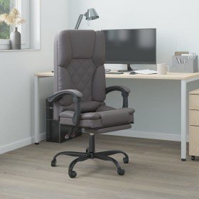 Silla de oficina reclinable masaje cuero sintético gris en Sillas de oficina | Comprar online en Foru.es