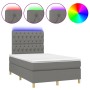 Cama box spring con colchón y LED tela gris oscuro 120x200 cm de vidaXL, Camas y somieres - Ref: Foro24-3135662, Precio: 409,...