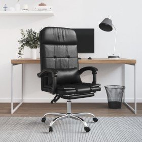 Silla de oficina reclinable masaje cuero sintético negro en Sillas de oficina | Comprar online en Foru.es