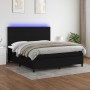 Cama box spring colchón y luces LED tela negro 160x200 cm de vidaXL, Camas y somieres - Ref: Foro24-3134727, Precio: 570,93 €...