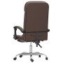 Silla de oficina reclinable masaje cuero sintético marrón en Sillas de oficina | Comprar online en Foru.es