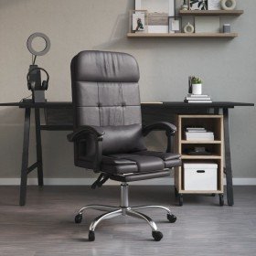 Silla de oficina reclinable masaje cuero sintético gris en Sillas de oficina | Comprar online en Foru.es