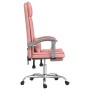 Silla de oficina reclinable masaje cuero sintético rosa en Sillas de oficina | Comprar online en Foru.es