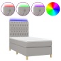 Cama box spring colchón y luces LED tela gris claro 80x200 cm de vidaXL, Camas y somieres - Ref: Foro24-3135629, Precio: 328,...