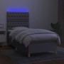 Cama box spring colchón y luces LED tela gris claro 80x200 cm de vidaXL, Camas y somieres - Ref: Foro24-3135629, Precio: 328,...