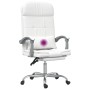 Silla de oficina reclinable masaje cuero sintético blanco en Sillas de oficina | Comprar online en Foru.es