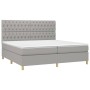 Cama box spring con colchón tela y LED gris claro 200x200 cm de vidaXL, Camas y somieres - Ref: Foro24-3135701, Precio: 638,9...
