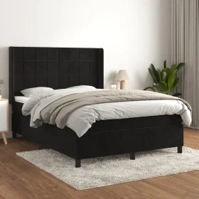 Boxspringbett mit schwarzer Samtmatratze 140x190 cm von vidaXL, Betten und Lattenroste - Ref: Foro24-3132677, Preis: 495,05 €...