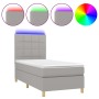 Cama box spring colchón y luces LED tela gris claro 80x200 cm de vidaXL, Camas y somieres - Ref: Foro24-3135389, Precio: 314,...