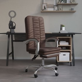 Silla de oficina reclinable cuero sintético marrón en Sillas de oficina | Comprar online en Foru.es