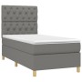 Cama box spring colchón y luces LED tela gris oscuro 80x200 cm de vidaXL, Camas y somieres - Ref: Foro24-3135630, Precio: 339...