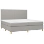 Cama box spring con colchón tela y LED gris claro 200x200 cm de vidaXL, Camas y somieres - Ref: Foro24-3135301, Precio: 638,0...