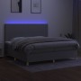 Cama box spring con colchón tela y LED gris claro 200x200 cm de vidaXL, Camas y somieres - Ref: Foro24-3135301, Precio: 638,0...