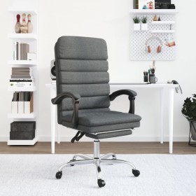 Silla de oficina reclinable con masaje de tela gris oscuro en Sillas de oficina | Comprar online en Foru.es