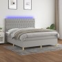 Cama box spring colchón y luces LED tela gris claro 160x200 cm de vidaXL, Camas y somieres - Ref: Foro24-3135685, Precio: 582...