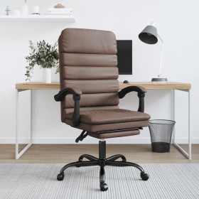 Silla de oficina reclinable masaje cuero sintético marrón en Sillas de oficina | Comprar online en Foru.es