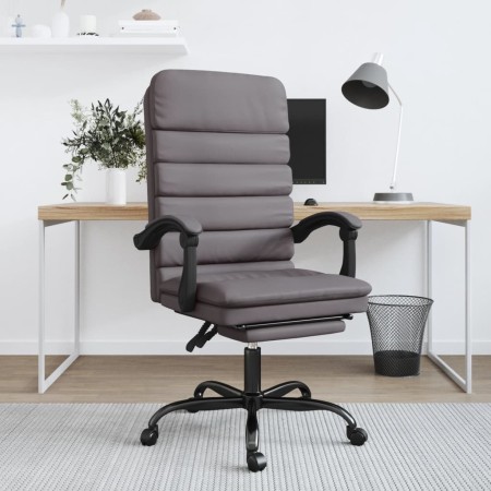 Silla de oficina reclinable masaje cuero sintético gris en Sillas de oficina | Comprar online en Foru.es