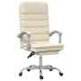 Silla de oficina reclinable masaje cuero sintético color crema en Sillas de oficina | Comprar online en Foru.es