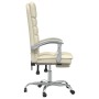 Silla de oficina reclinable masaje cuero sintético color crema en Sillas de oficina | Comprar online en Foru.es