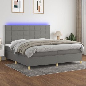 Cama box spring colchón y luces LED tela gris claro 200x200 cm de vidaXL, Camas y somieres - Ref: Foro24-3135462, Precio: 638...
