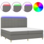 Cama box spring colchón y luces LED tela gris claro 200x200 cm de vidaXL, Camas y somieres - Ref: Foro24-3135462, Precio: 638...