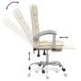 Silla de oficina reclinable masaje cuero sintético color crema en Sillas de oficina | Comprar online en Foru.es