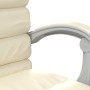 Silla de oficina reclinable masaje cuero sintético color crema en Sillas de oficina | Comprar online en Foru.es